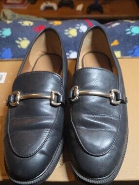 H&M Women horsebit detail Loafers  Size 7 in Black pre owned No Box